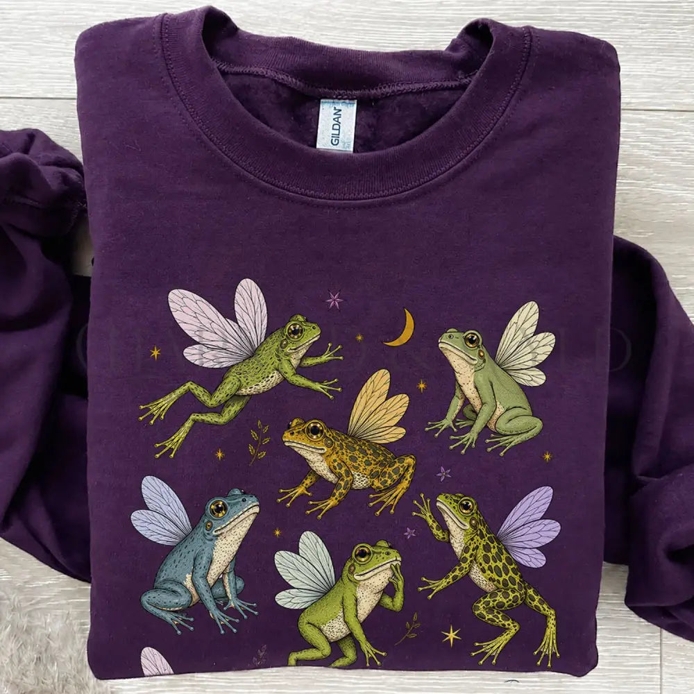 Fairy Frogs Sweatshirt - Purple / S - Sweatshirt