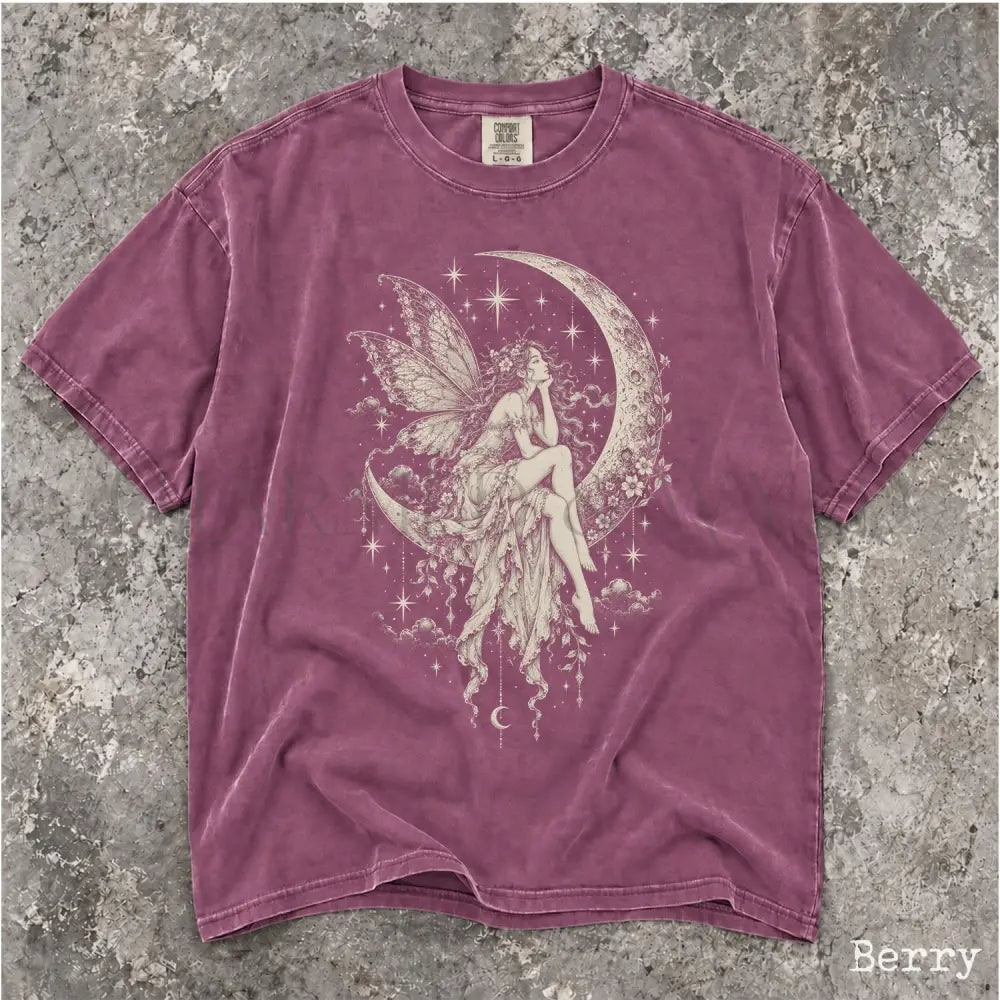 Fairy Moon Comfort Colors T-Shirt - Berry / S - T-Shirt