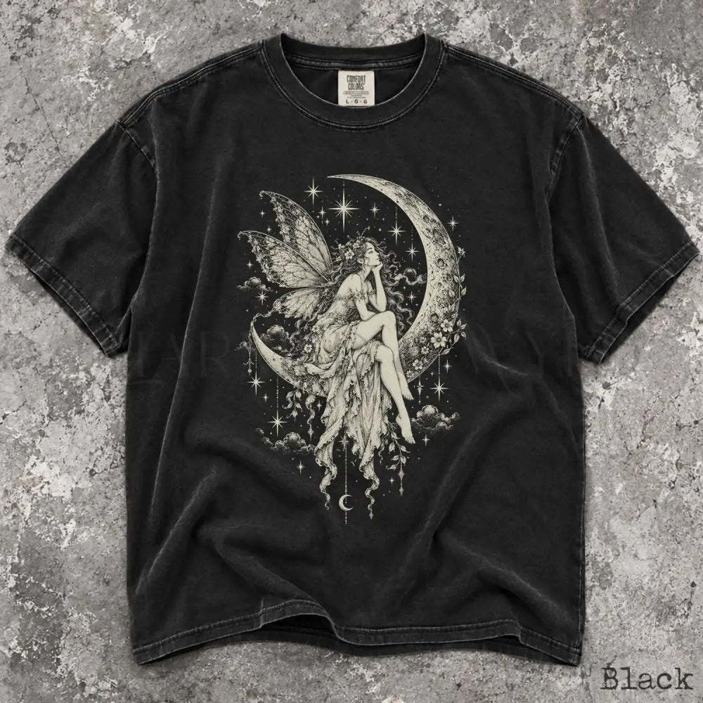 Fairy Moon Comfort Colors T-Shirt - Black / S - T-Shirt