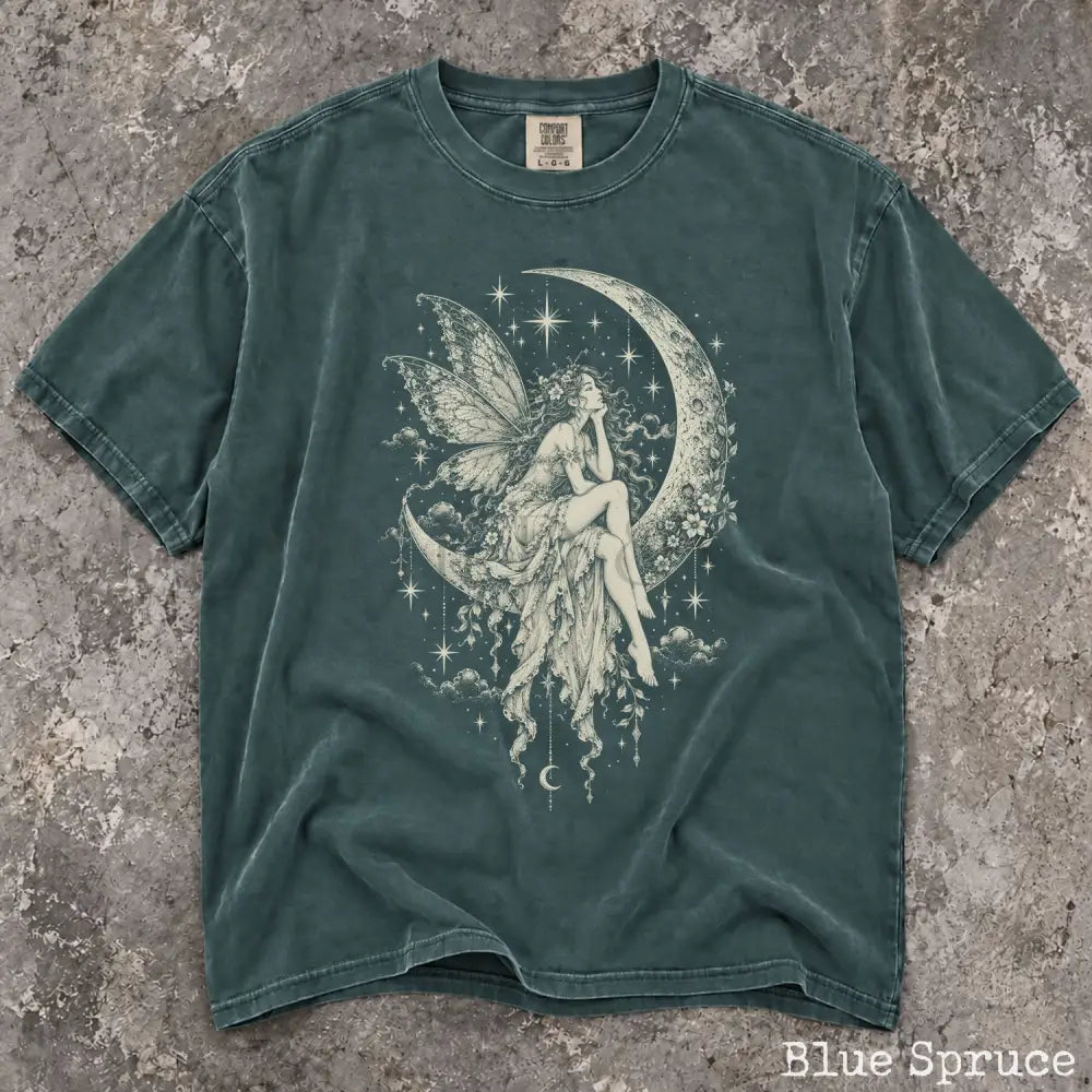 Fairy Moon Comfort Colors T-Shirt - Blue Spruce / S - T-Shirt