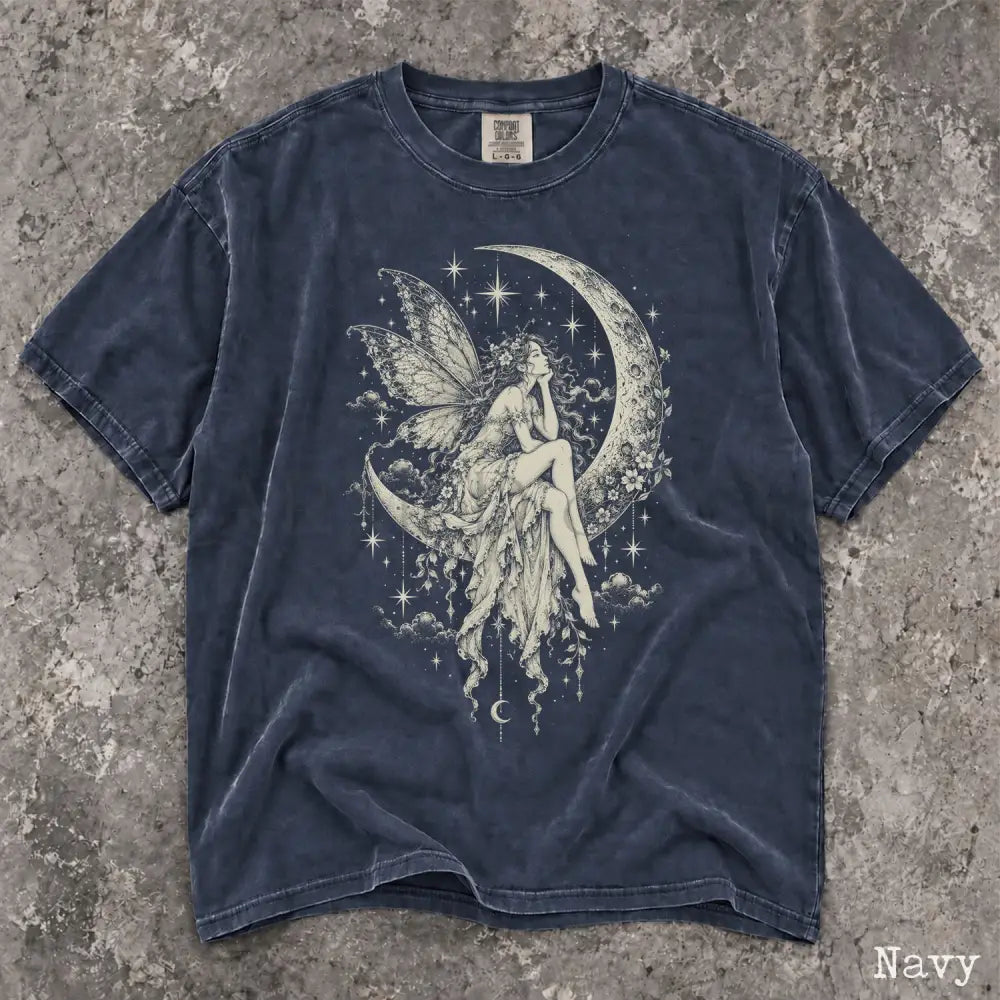 Fairy Moon Comfort Colors T-Shirt - Navy / S - T-Shirt