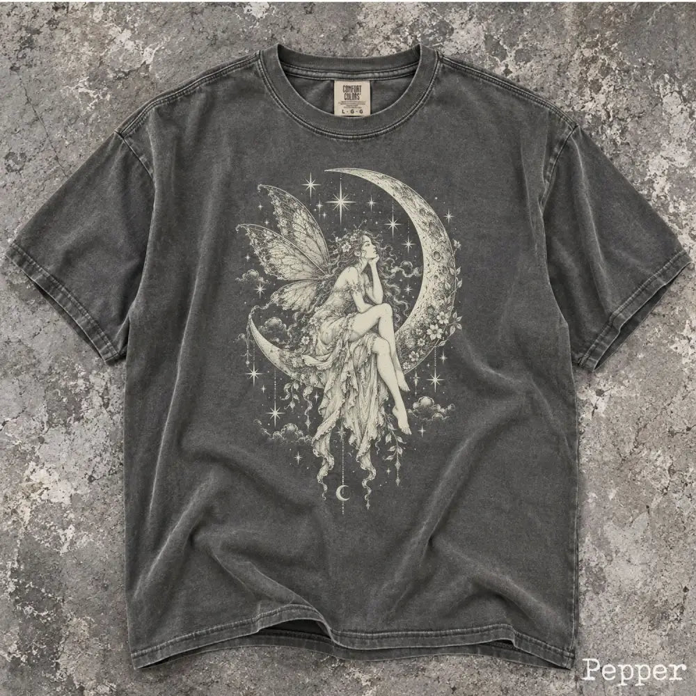 Fairy Moon Comfort Colors T-Shirt - Pepper / S - T-Shirt