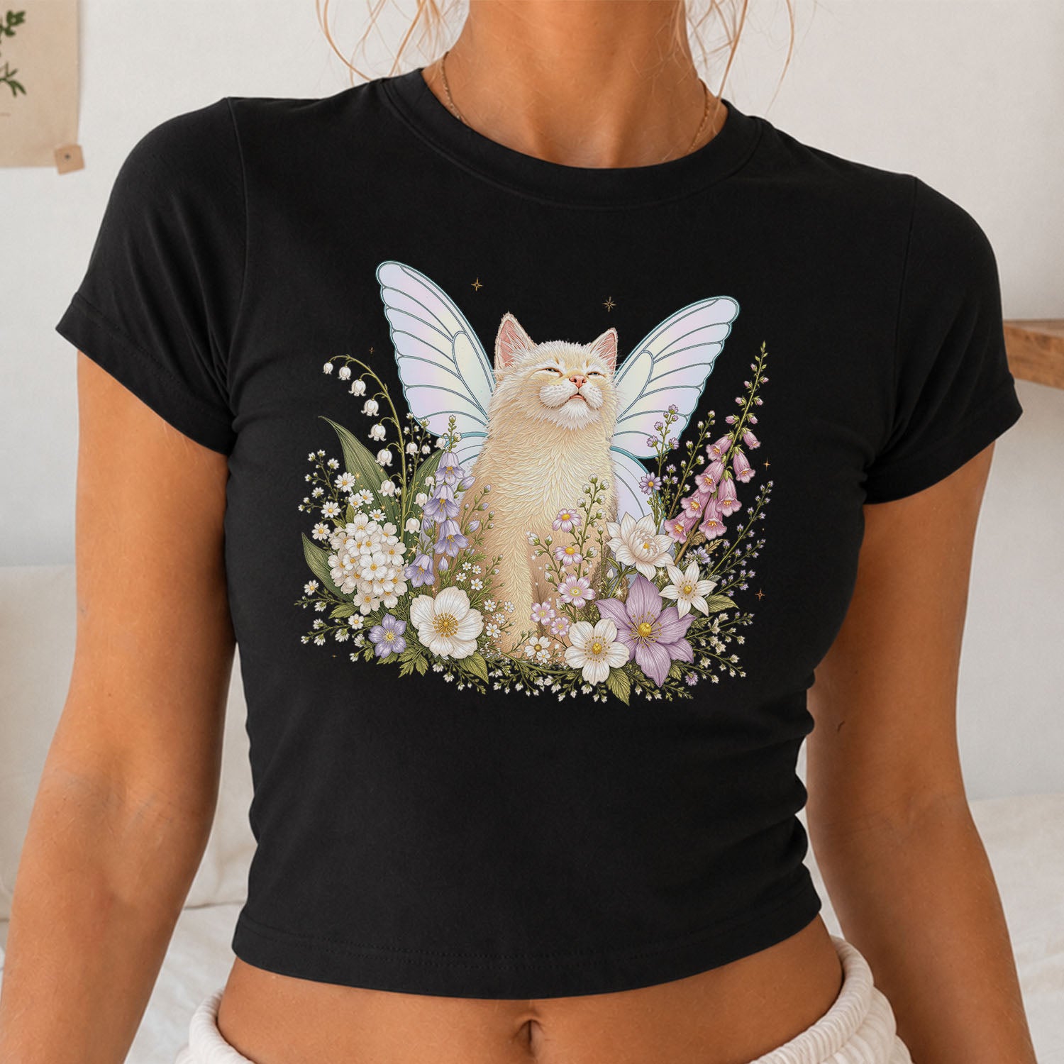 Fairy Kitten Cropped T-Shirt