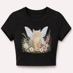 Fairy Kitten Cropped T-Shirt