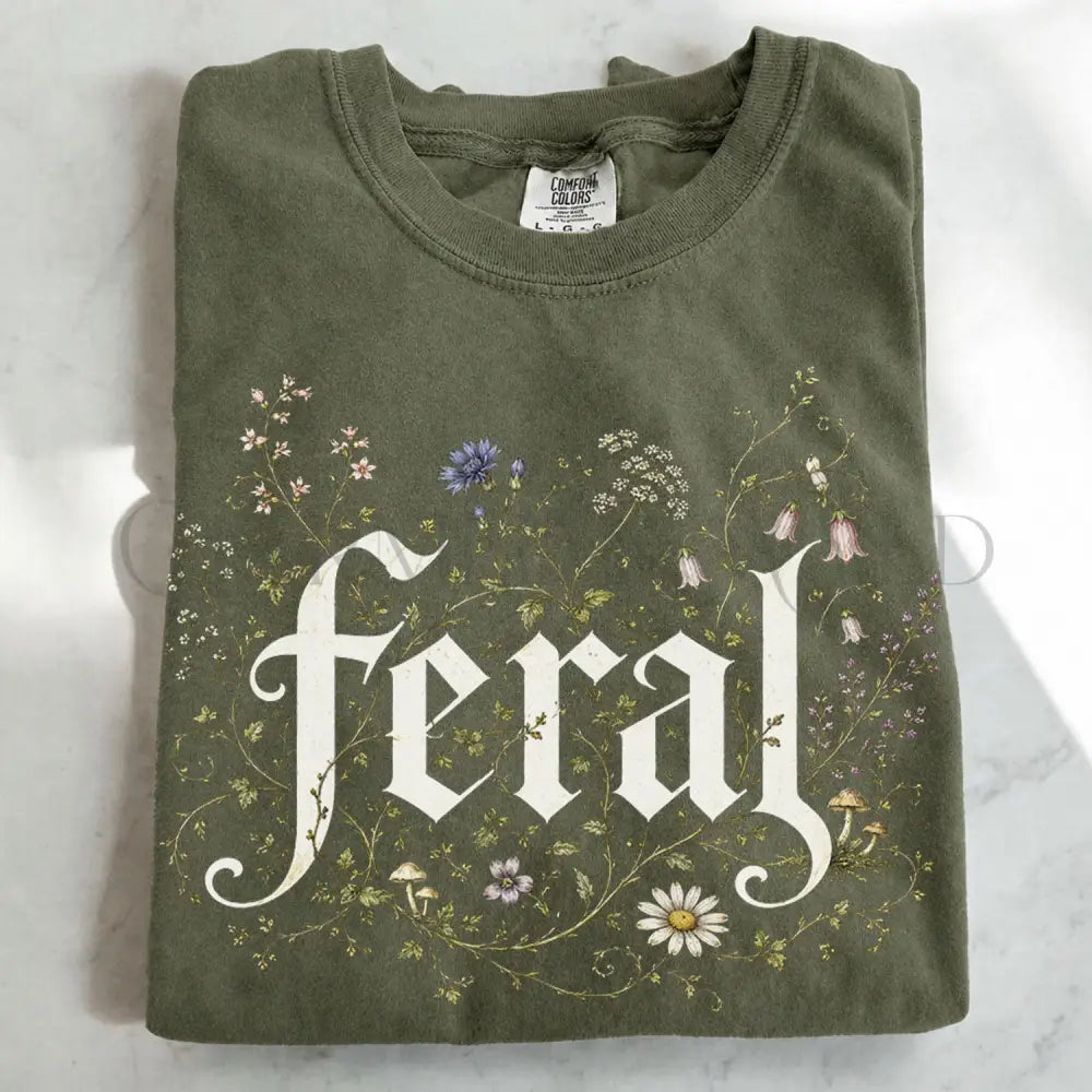 Feral Wildflower Graphic T-Shirt - Moss / S - T-Shirt