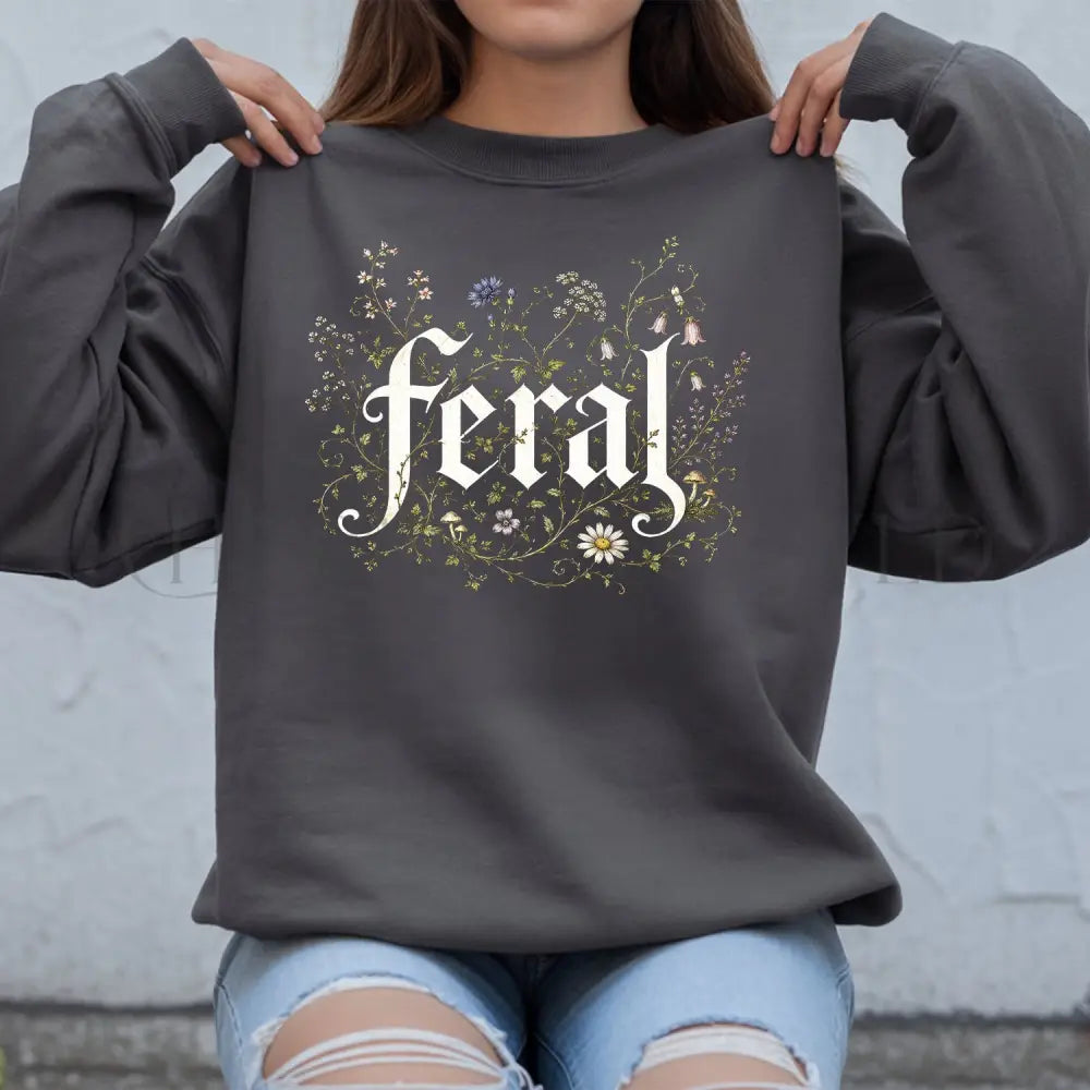 Feral Wildflower Sweatshirt - Dark Heather / S - Sweatshirt