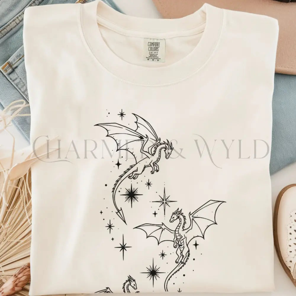 Flight of Dragons T-Shirt - Ivory / S - T-Shirt