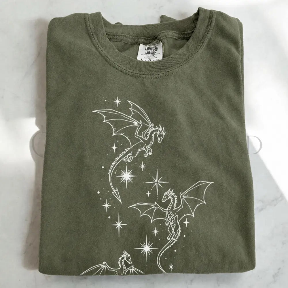 Flight of Dragons T-Shirt - Moss / S - T-Shirt