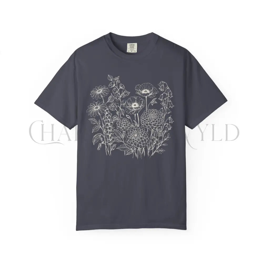Floral Field Notes T-Shirt - Navy / S - T-Shirt