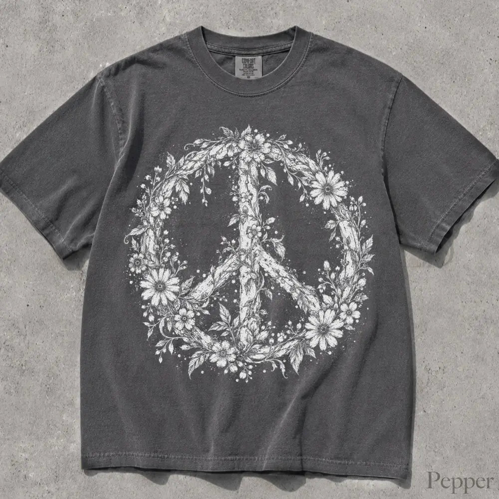 Floral Peace Comfort Colors T-Shirt - T-Shirt