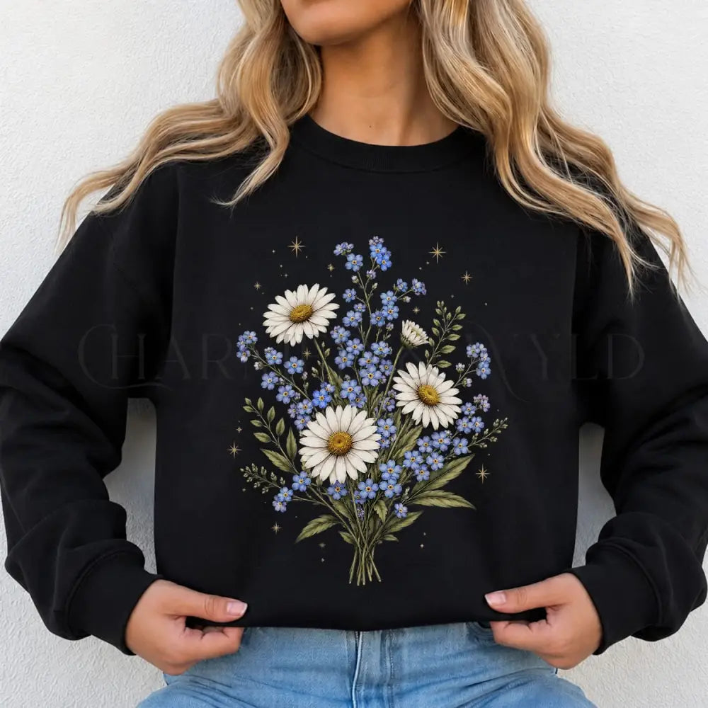 Forget Me Not Daisy Sweatshirt - Charmed and Wyld