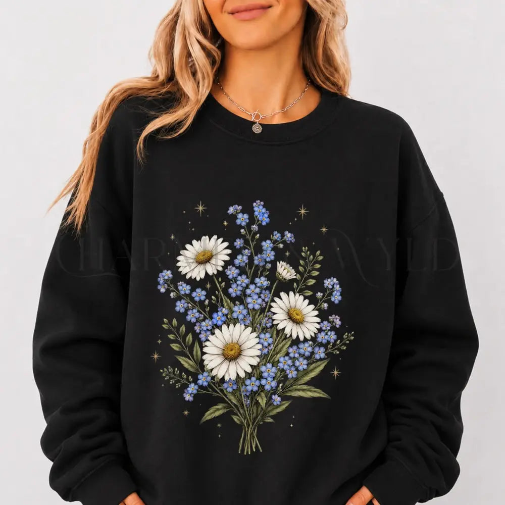 Forget Me Not Daisy Sweatshirt - Charmed and Wyld