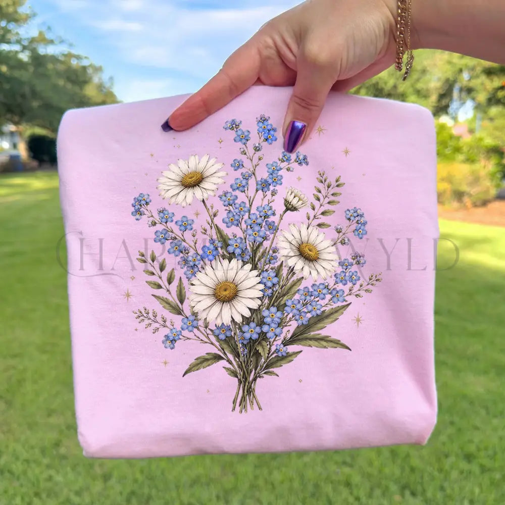 Forget Me Not Dasiy Floral T-Shirt - T-Shirt