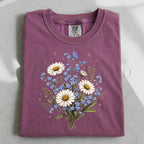 Forget Me Not Dasiy Floral T-Shirt - Berry / S - T-Shirt