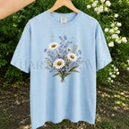 Forget Me Not Dasiy Floral T-Shirt - Chambray / S - T-Shirt