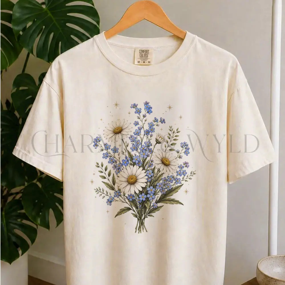 Forget Me Not Dasiy Floral T-Shirt - Ivory / S - T-Shirt