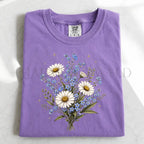 Forget Me Not Dasiy Floral T-Shirt - Violet / S - T-Shirt