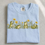 Four Frog Friends T-Shirt - Chambray / S - T-Shirt