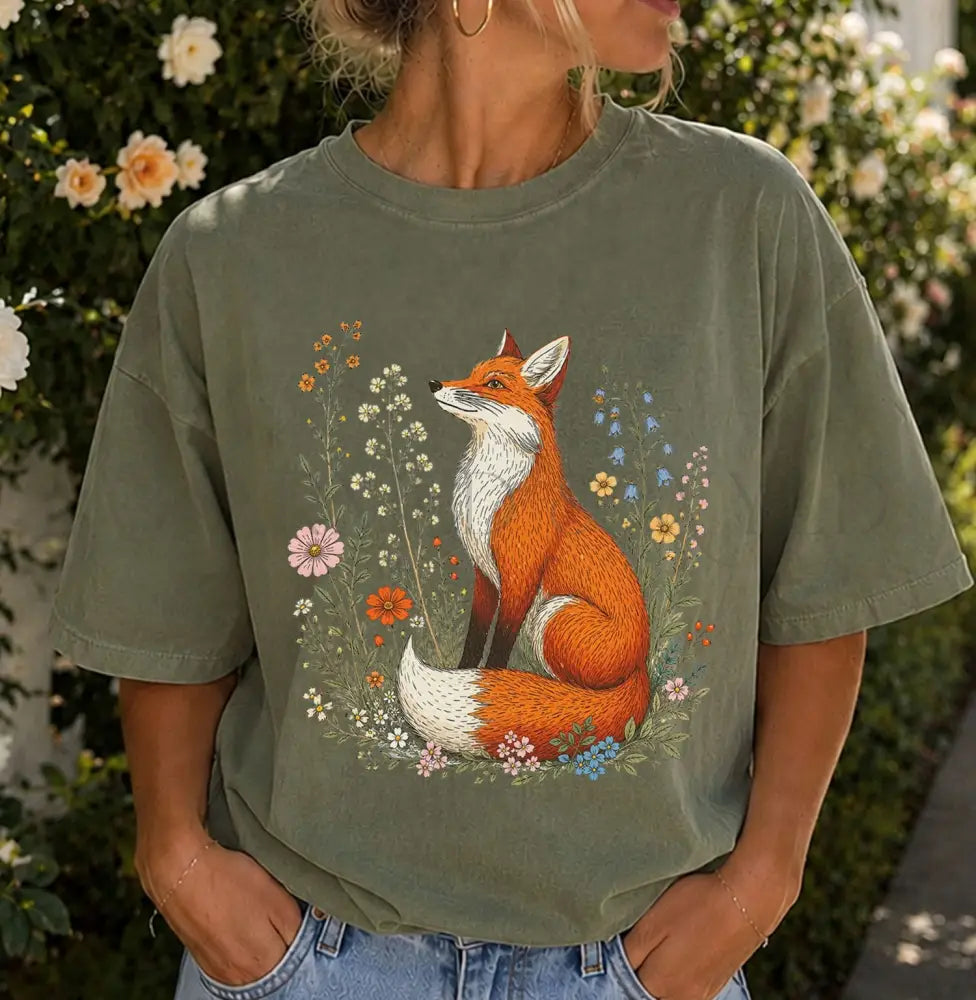 Fox in the Meadow T-Shirt - Charmed and Wyld