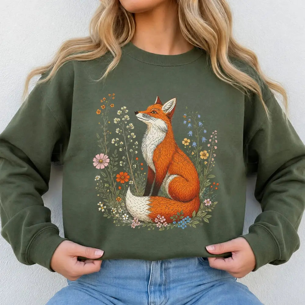 Fox of the Meadow Sweatshirt - Charmed and Wyld