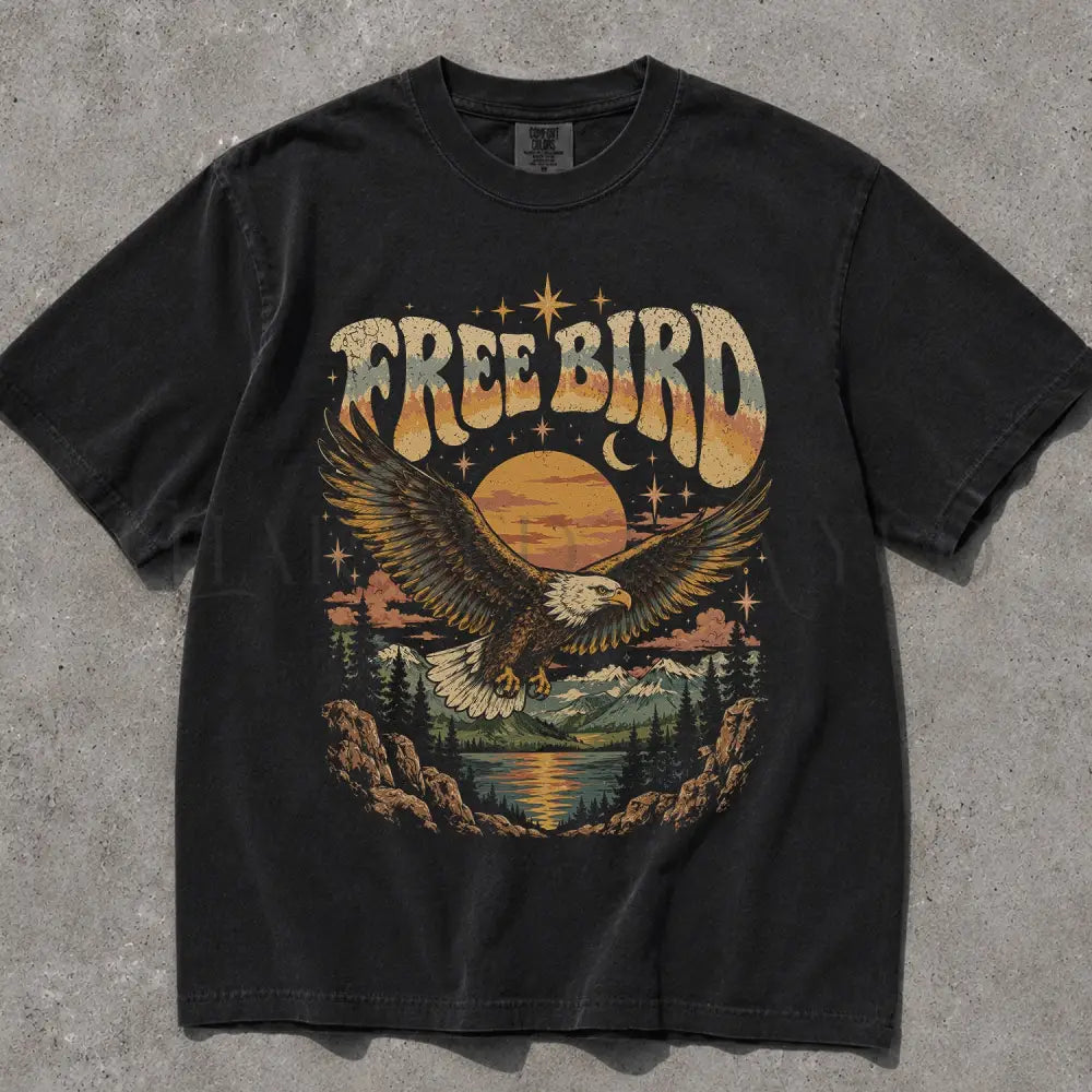 Free Bird Comfort Colors T-Shirt - Black / S - T-Shirt