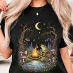 Frog by the Campfire T-Shirt - Black / S - T-Shirt