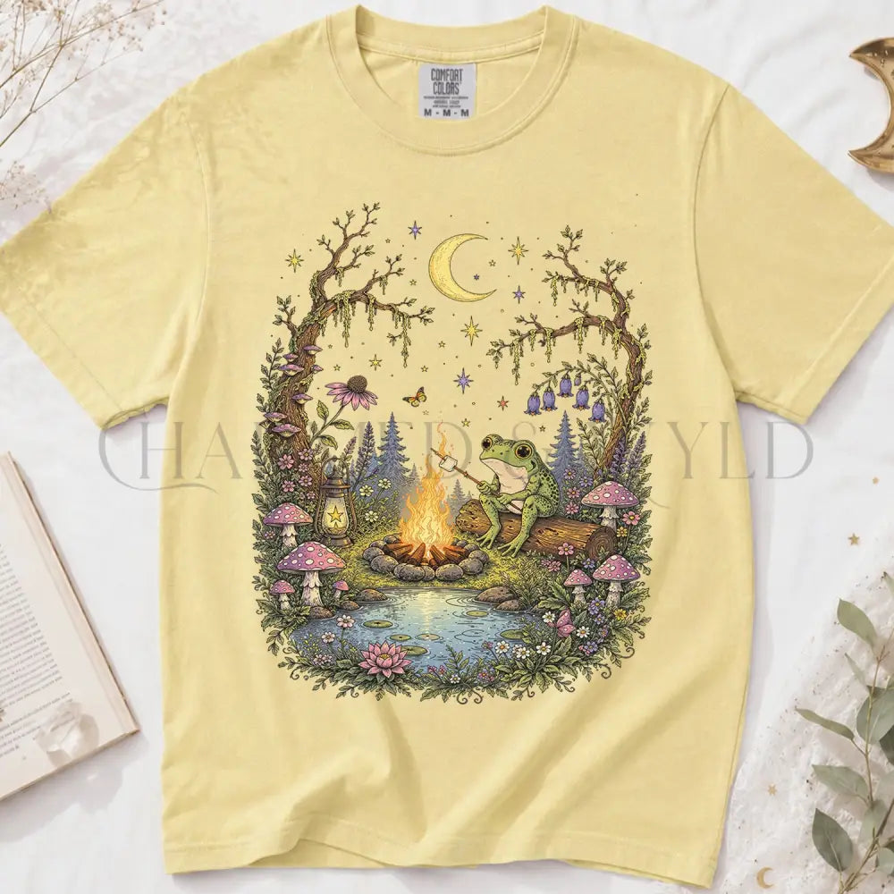 Frog by the Campfire T-Shirt - Butter / S - T-Shirt