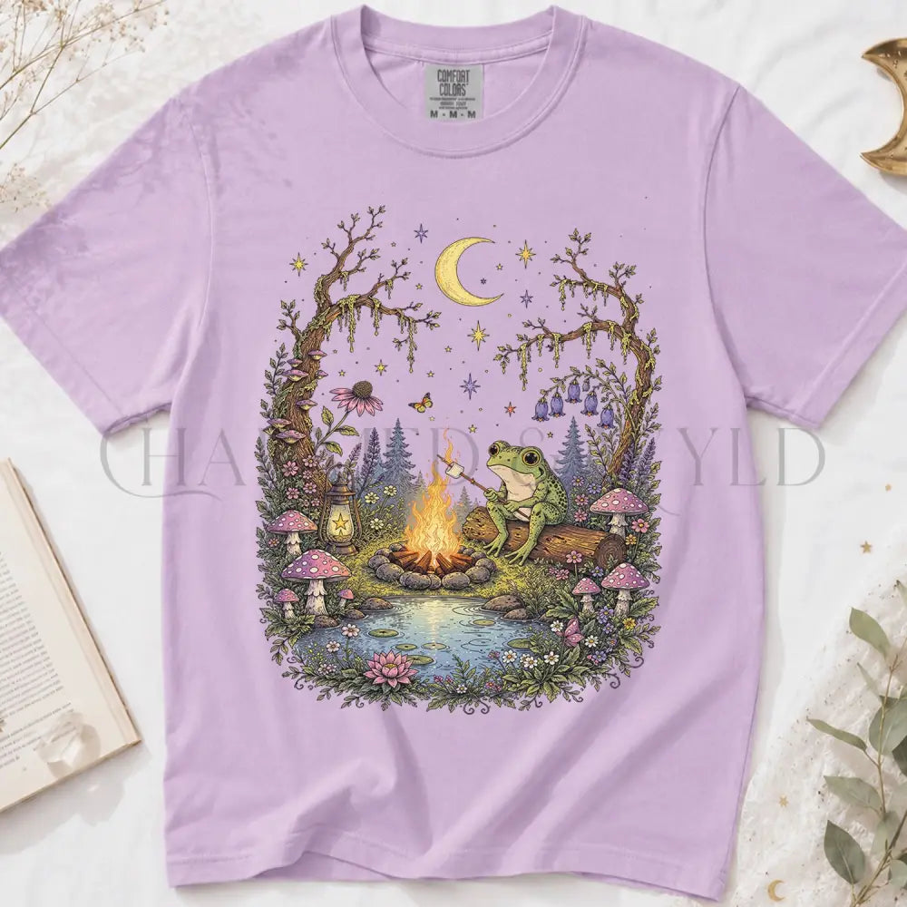 Frog by the Campfire T-Shirt - Orchid / S - T-Shirt