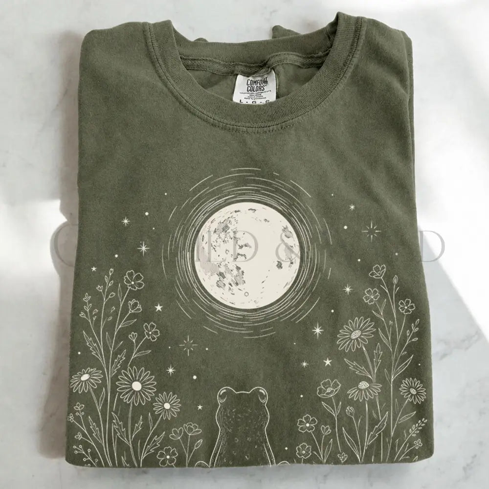 Frog Stargazing Moon T-Shirt - T-Shirt