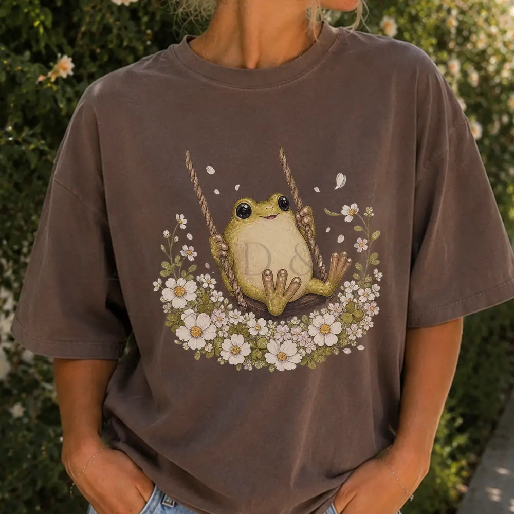 Frog Swing Graphic T-Shirt - T-Shirt