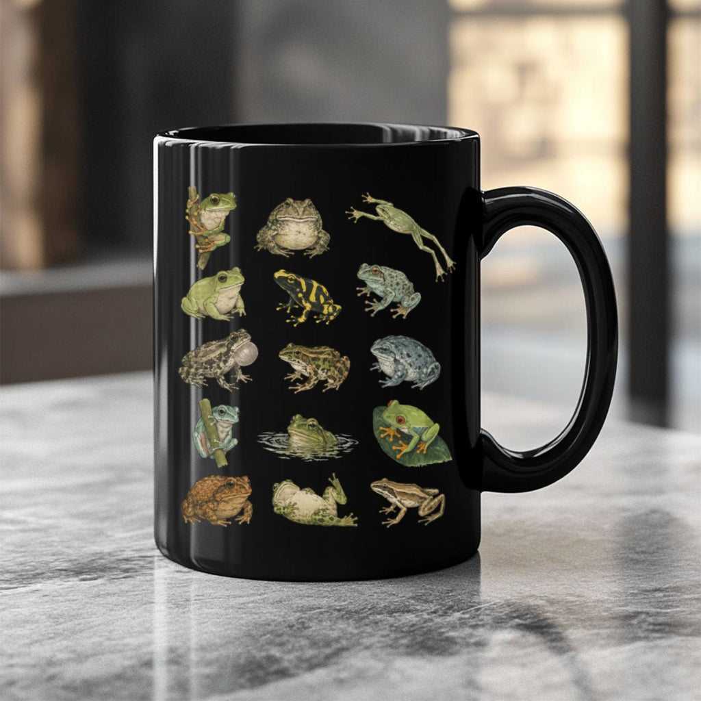Frog Species Black Ceramic Mug