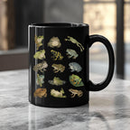 Frog Species Black Ceramic Mug