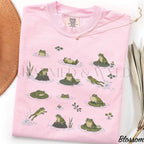 Frogs in Pond Comfort Colors T-Shirt - Blossom / S - T-Shirt