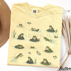 Frogs in Pond Comfort Colors T-Shirt - Butter / S - T-Shirt