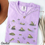 Frogs in Pond Comfort Colors T-Shirt - Orchid / S - T-Shirt