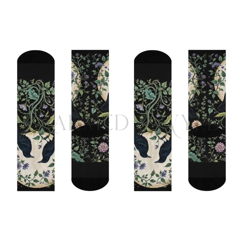 Full Moon Crow Adults Unisex Socks