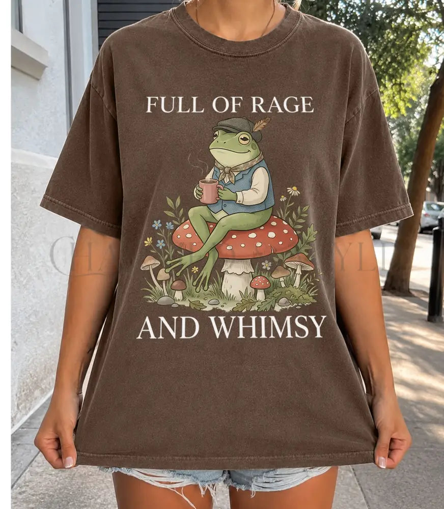 Full of Rage and Whimsy Frog T-Shirt - Espresso / S - T-Shirt