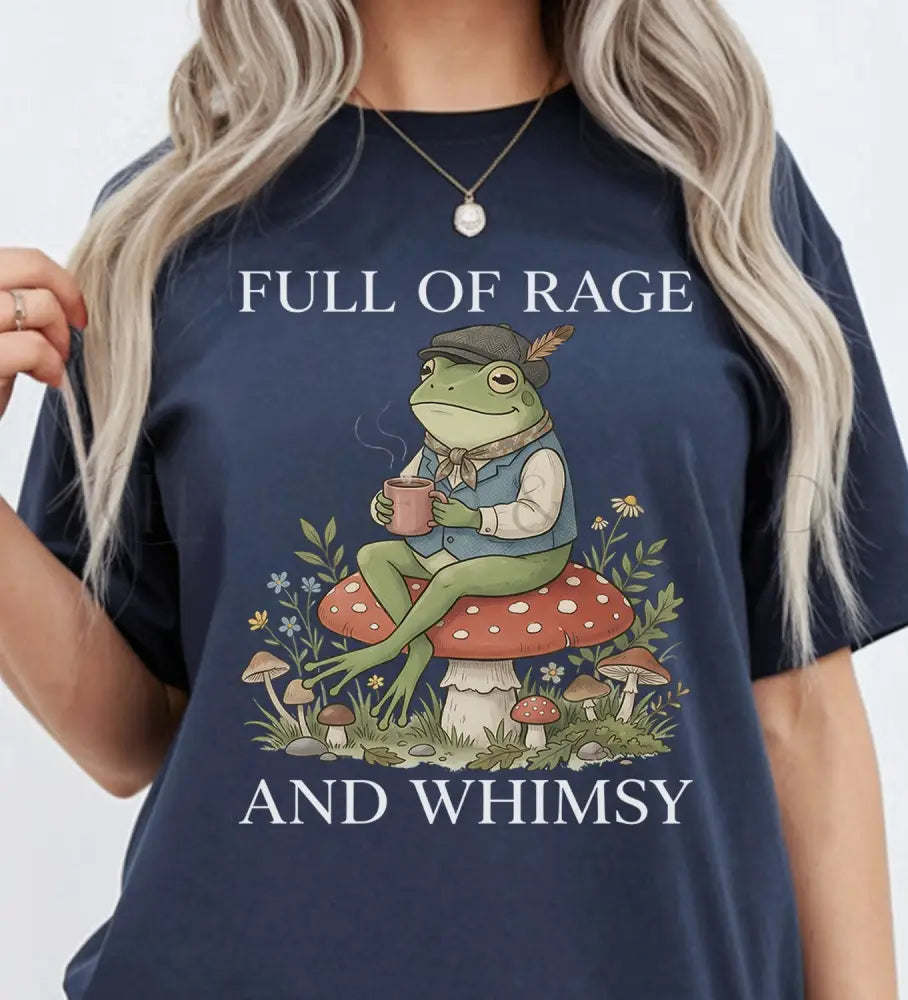Full of Rage and Whimsy Frog T-Shirt - Navy / S - T-Shirt