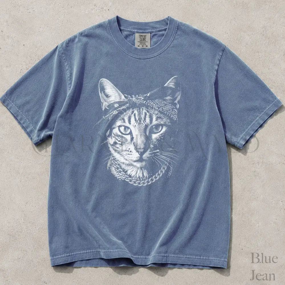 Gangster Catpuc Comfort Colors T-Shirt - Blue Jean / S - T-Shirt