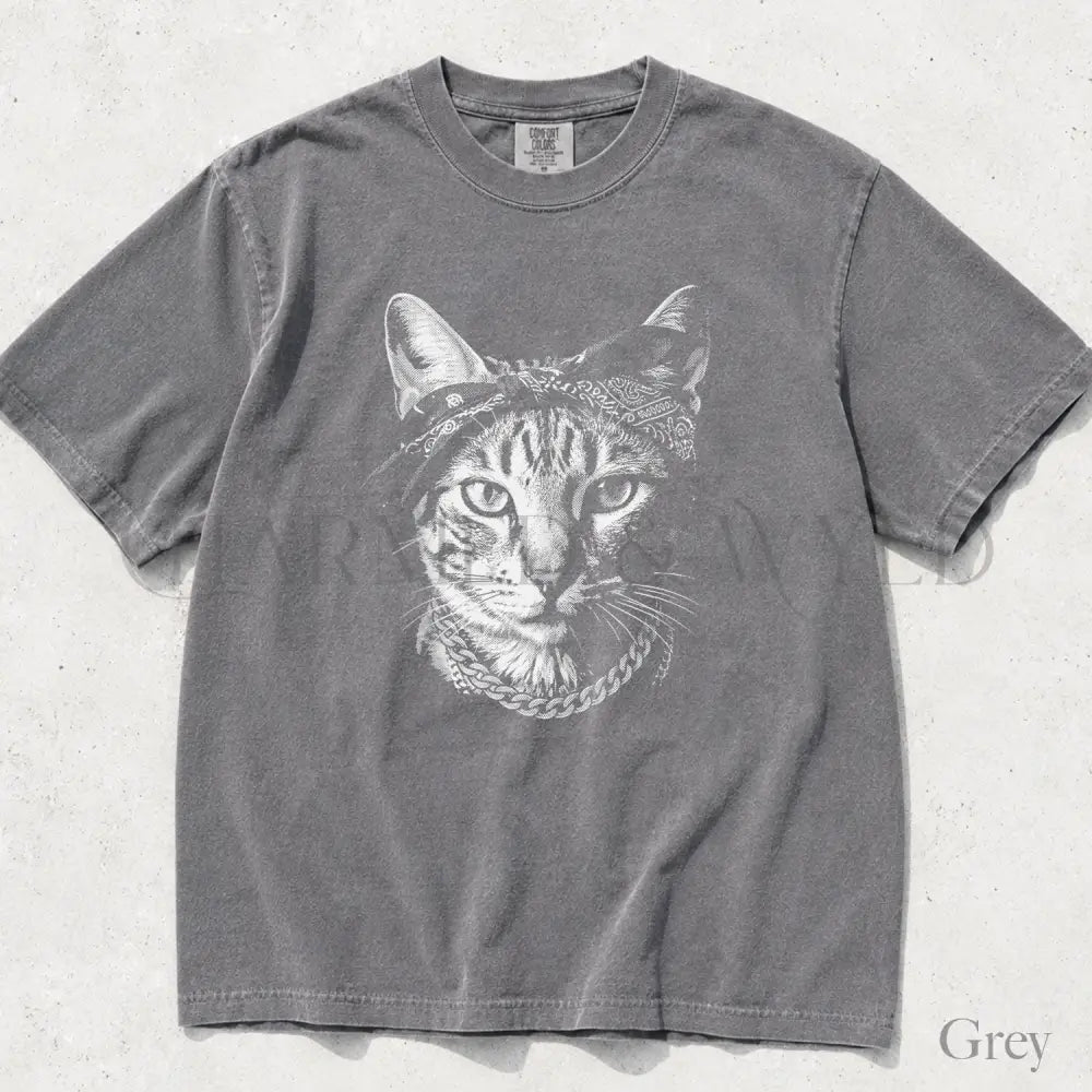 Gangster Catpuc Comfort Colors T-Shirt - Grey / S - T-Shirt