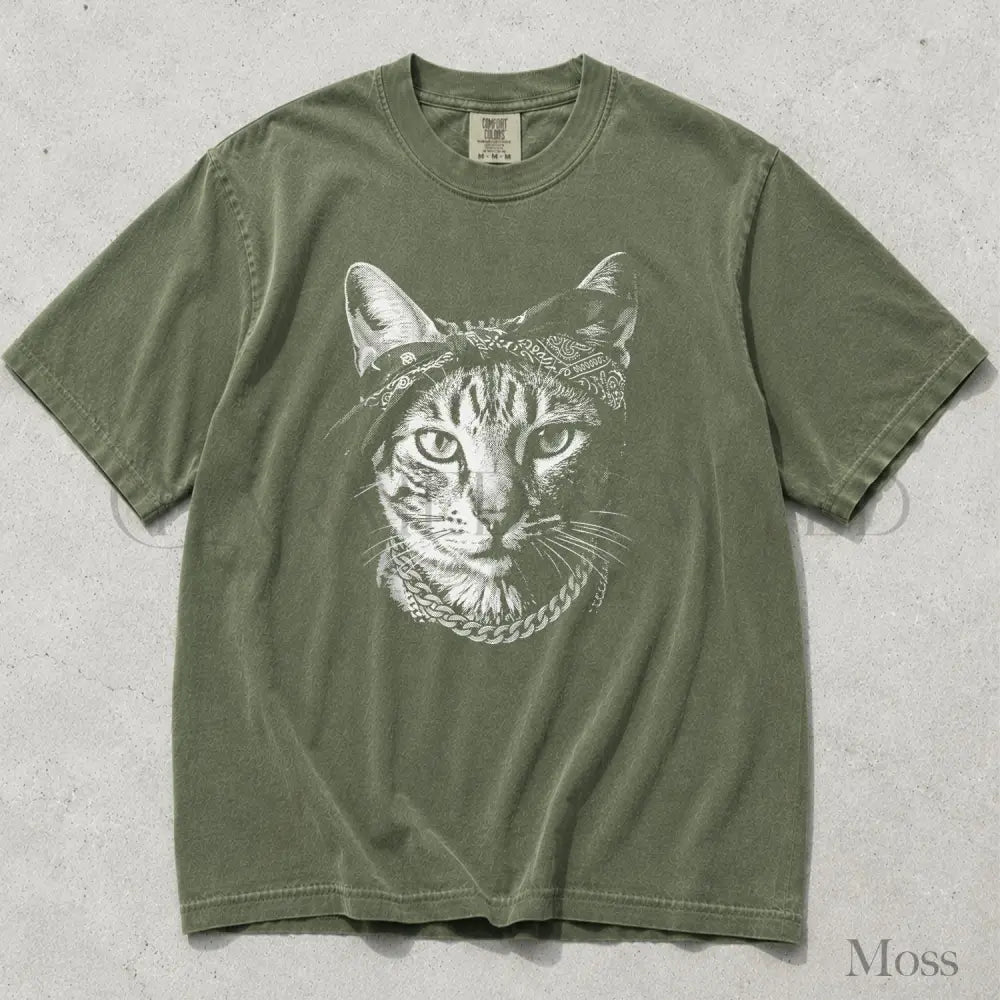 Gangster Catpuc Comfort Colors T-Shirt - Moss / S - T-Shirt
