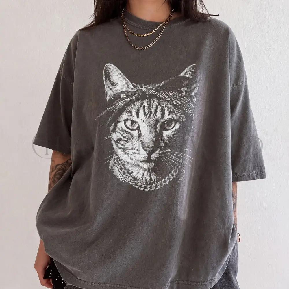 Gangster Catpuc Comfort Colors T-Shirt - Pepper / S - T-Shirt