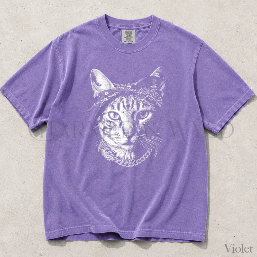 Gangster Catpuc Comfort Colors T-Shirt - Violet / S - T-Shirt