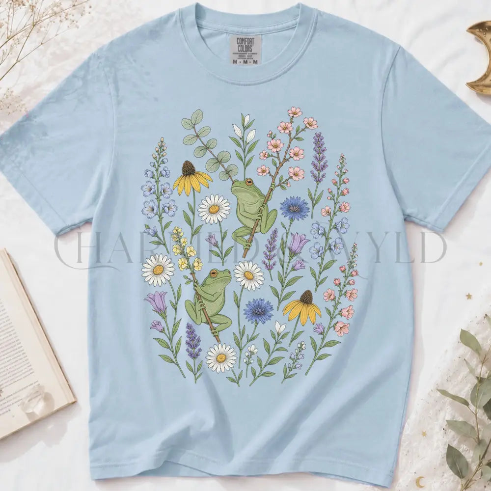 Garden Tree Frogs T-Shirt - Chambray / S - T-Shirt