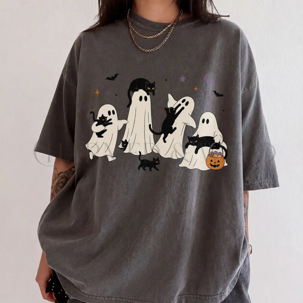 Ghost Cat Comfort Colors T-Shirt - T-Shirt