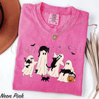 Ghost Cat Comfort Colors T-Shirt - Neon Pink / S - T-Shirt