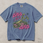 Girls Will Be Girls Graffiti Comfort Colors T-Shirt - Blue Jean / S - T-Shirt