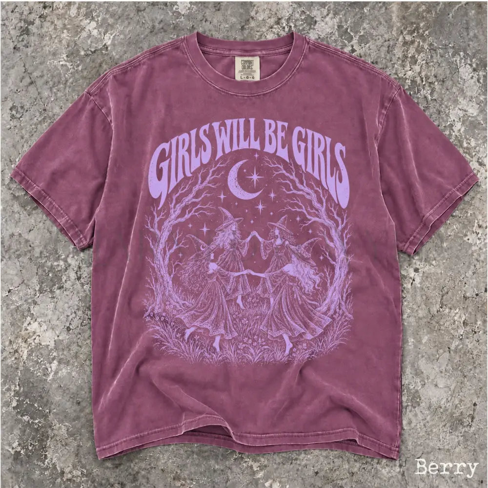 Girls Will Be Girls Purple Comfort Colors Shirt - Berry / S - T-Shirt
