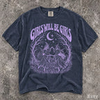 Girls Will Be Girls Purple Comfort Colors Shirt - Navy / S - T-Shirt