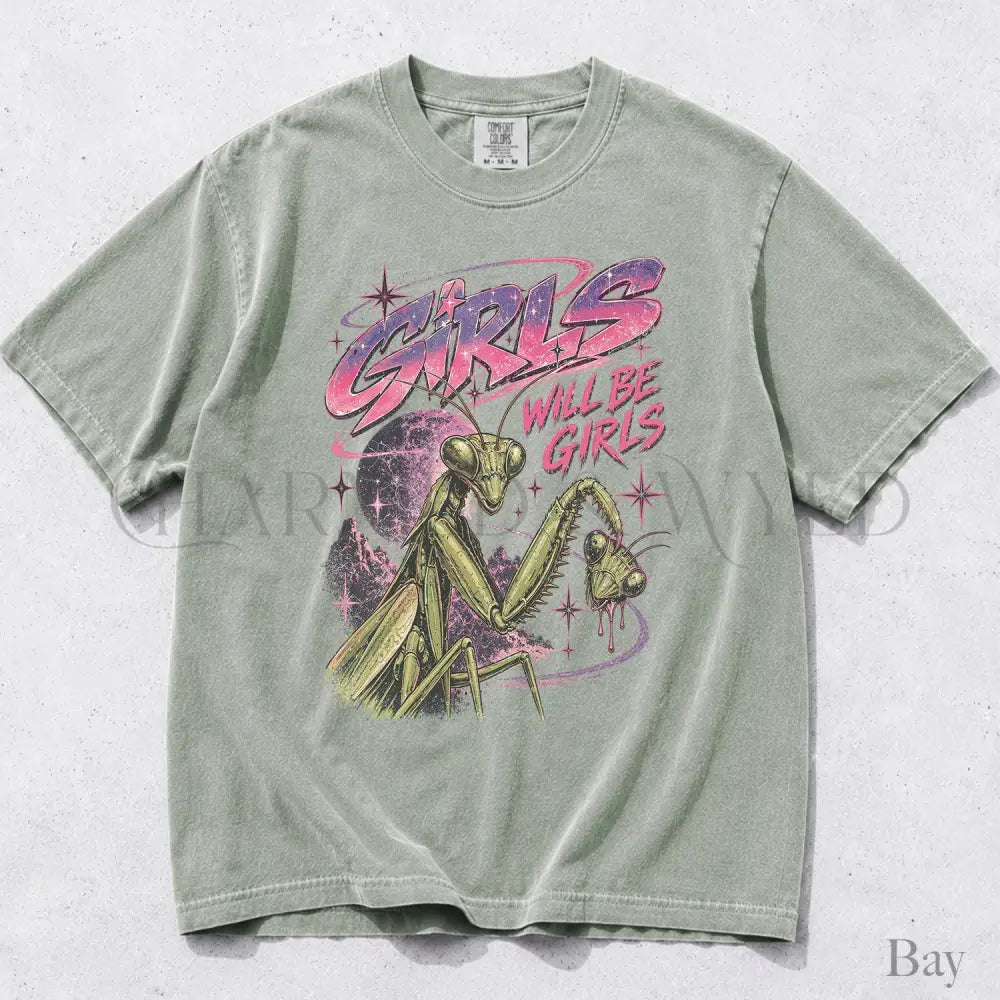 Girls Will Be Girls Retro Comfort Colors T-Shirt - Bay / S - T-Shirt